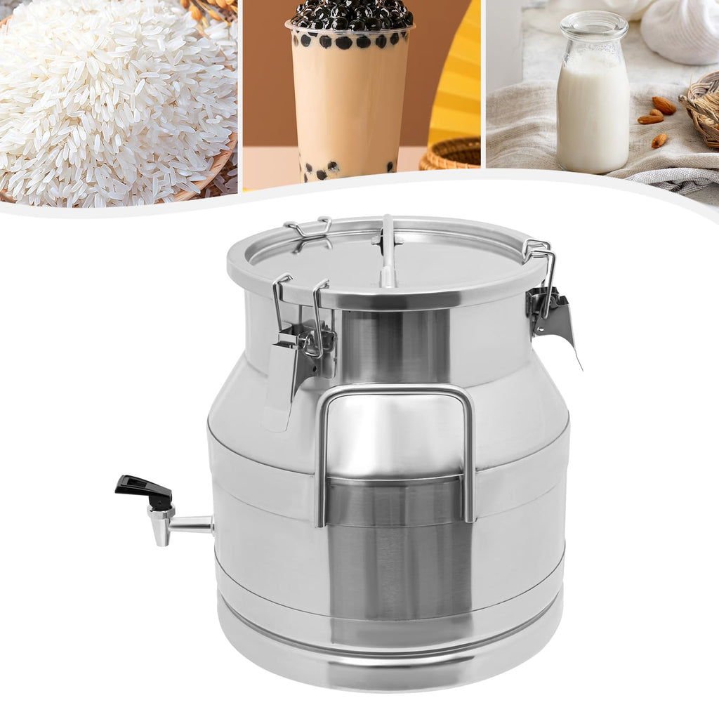 Stainless Steel Milk Can with Faucet, 20L Silicone Sealed Lid S653621