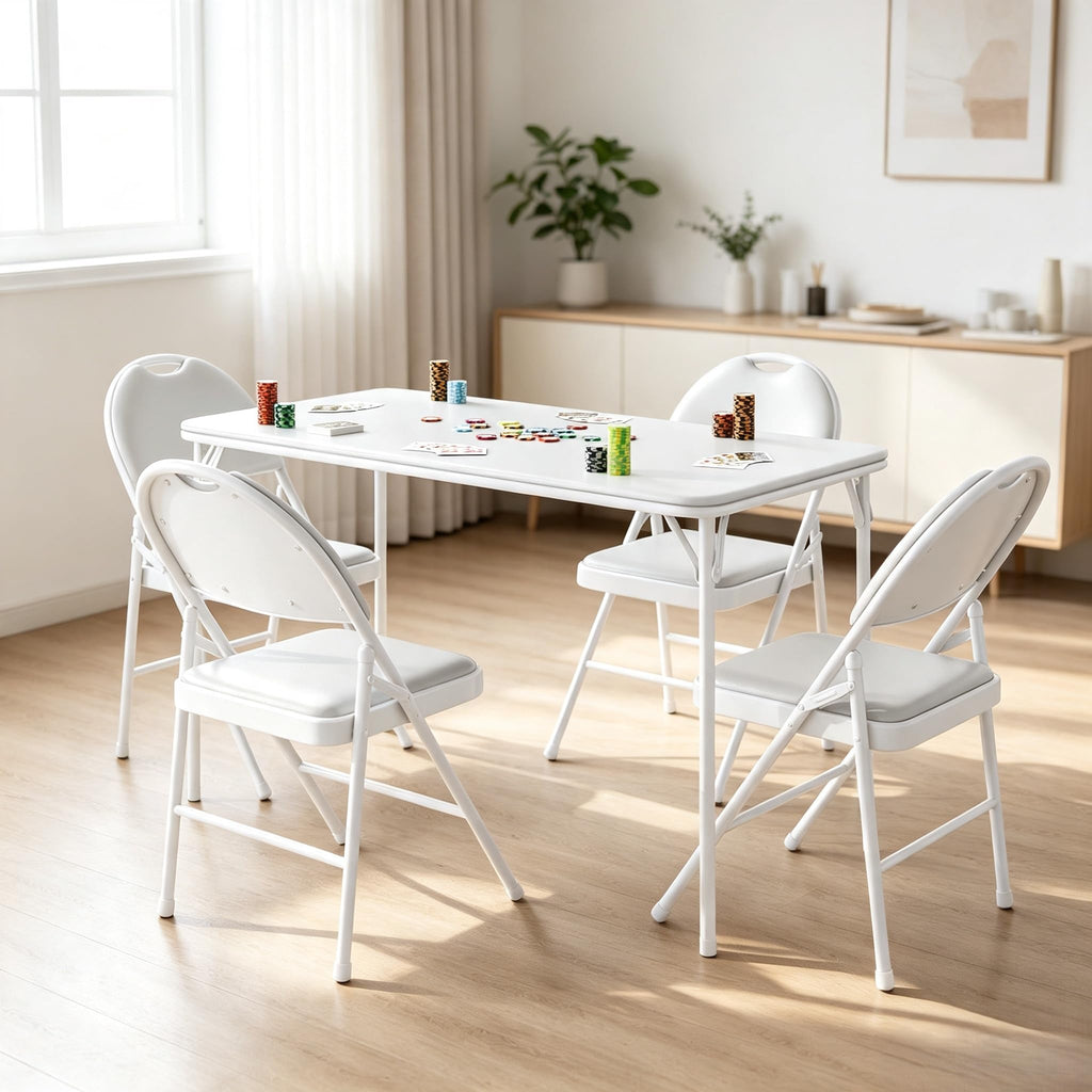 4-Pack Padded Folding Chairs Grey T3296