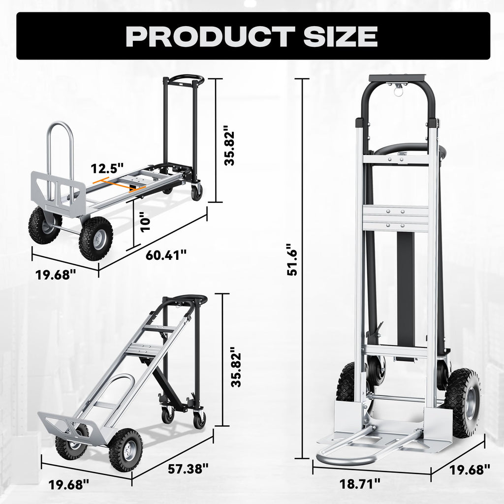 4-in-1 Convertible Dolly Cart U666
