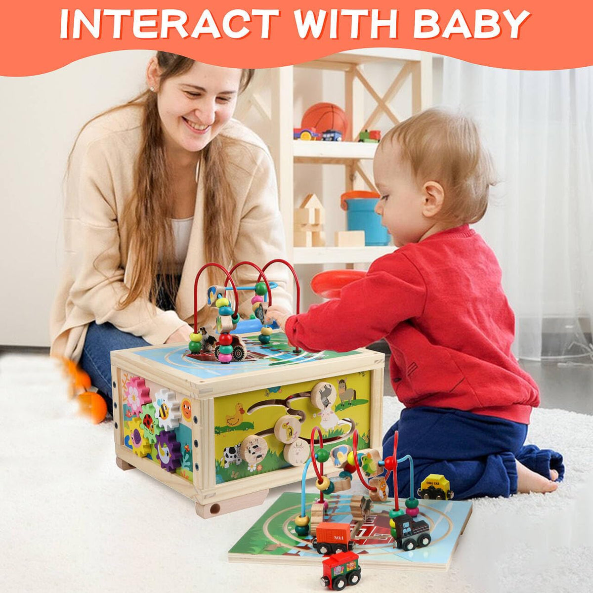 Wooden 7-in-1 Activity Cube U237