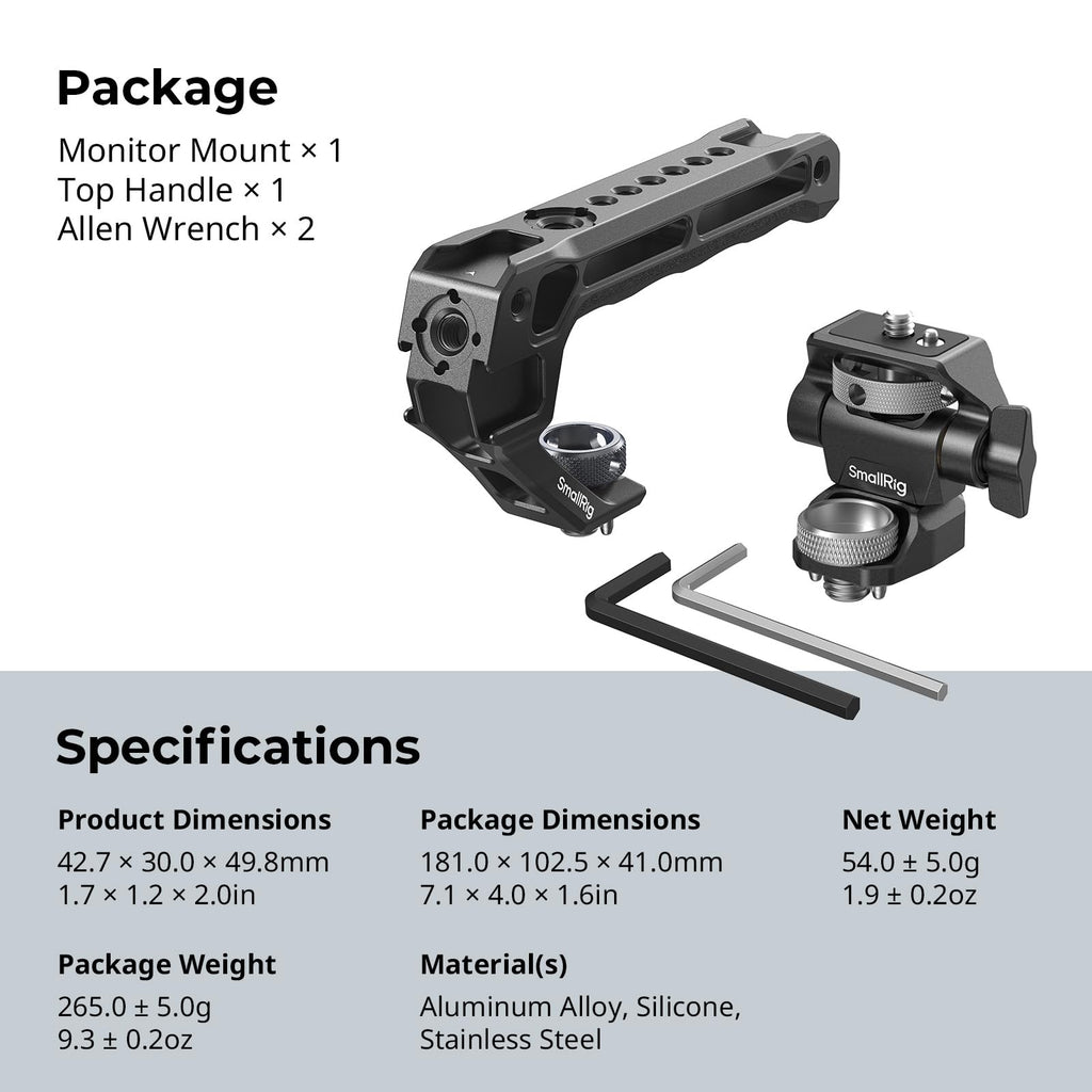Top Handle & Monitor Mount with 3/8"-16 Locating Holes V613298