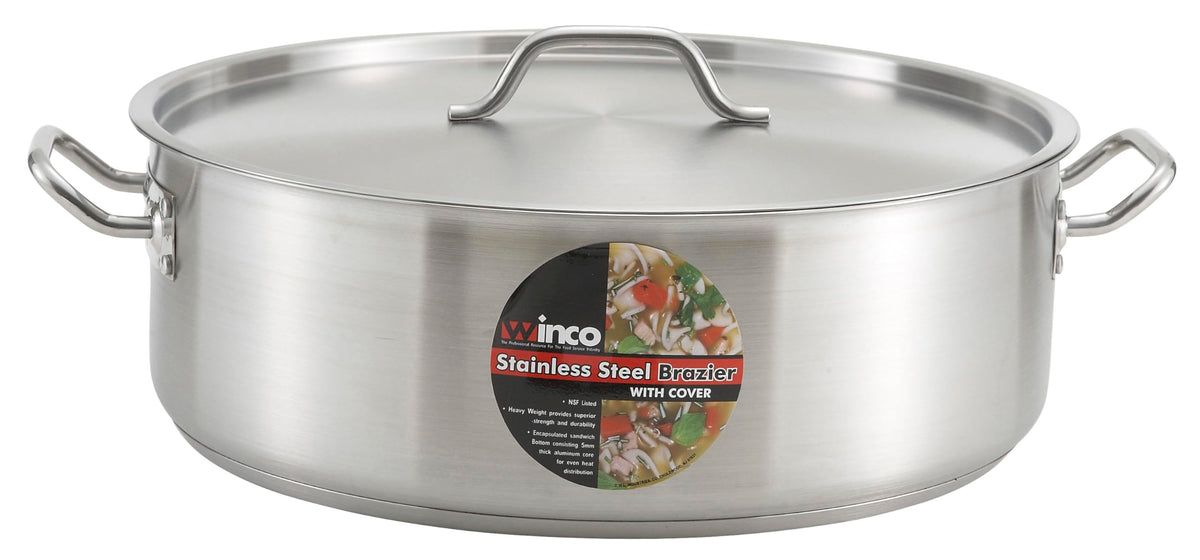 30 qt Stainless Steel Brazier with Lid S7725