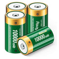 4 Pack 1.2V D Size Rechargeable Batteries M29639