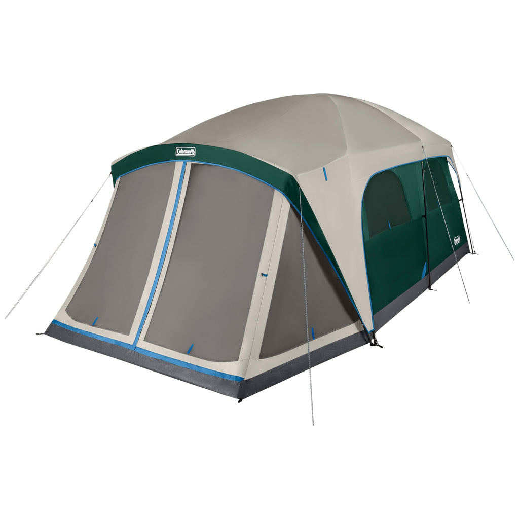 Camping Tent with Rainfly & Screened Porch, Weatherproof Family Tent Fits 4 Queen-Sized Airbeds M62058