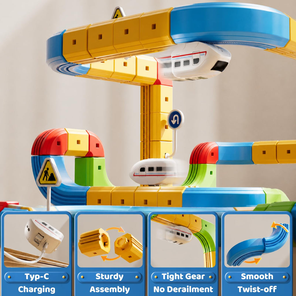 52PCS Electric Train Set 3D Flexible Race Track Toy R92160