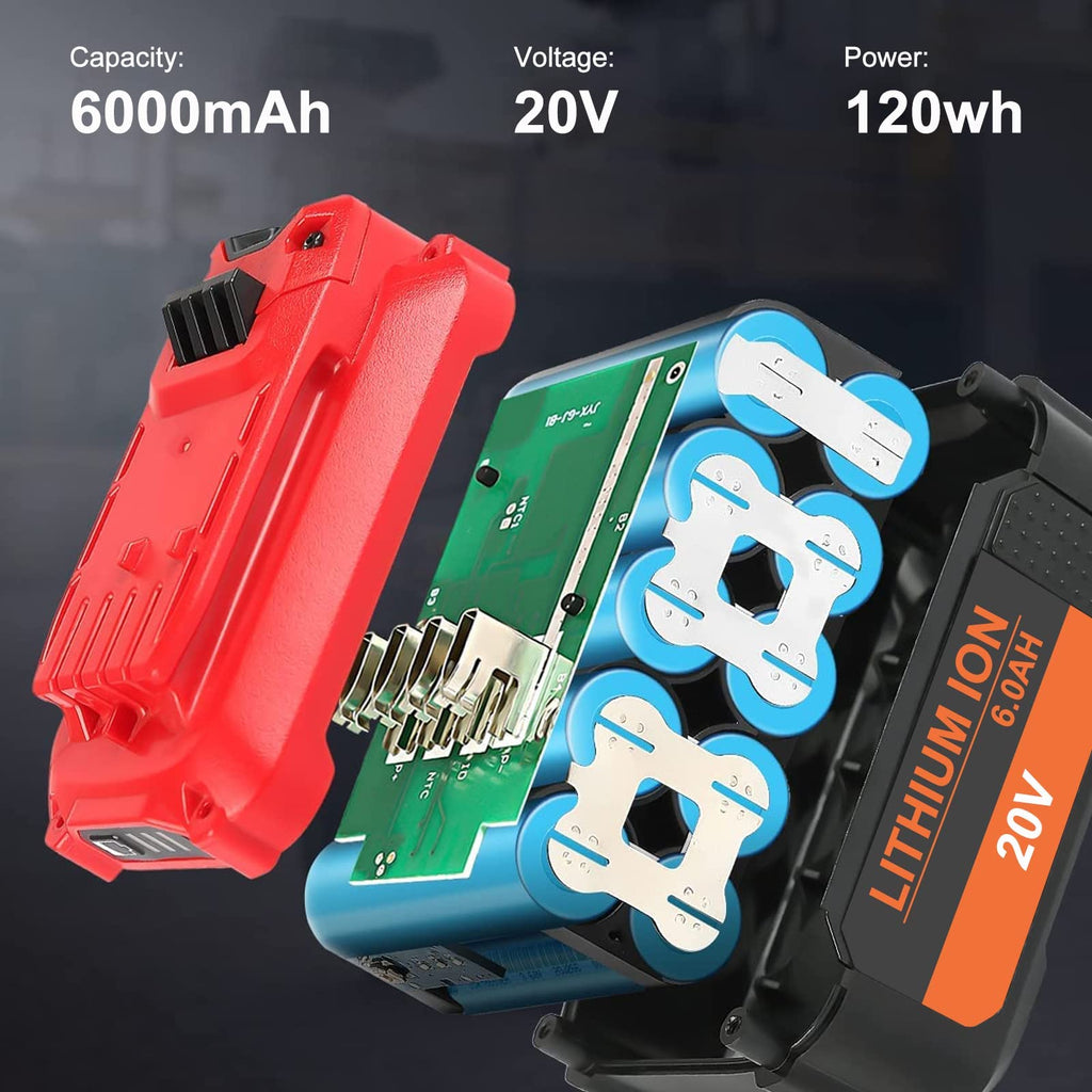 20V 6000mAh Replacement Battery 2 Packs M9740