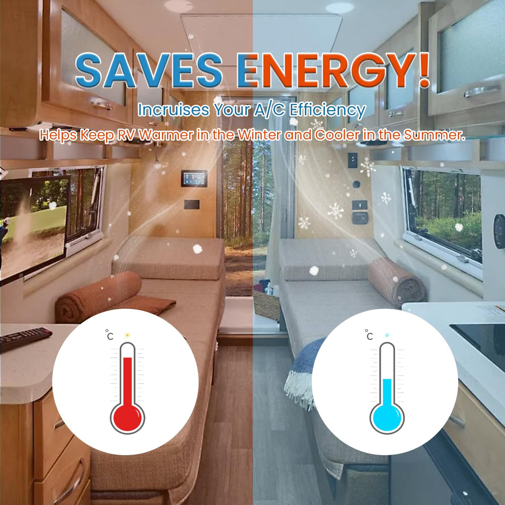 Waterproof Non Slip 14x14 In RV Vent Insulator and Camper Skylight Cover V93982