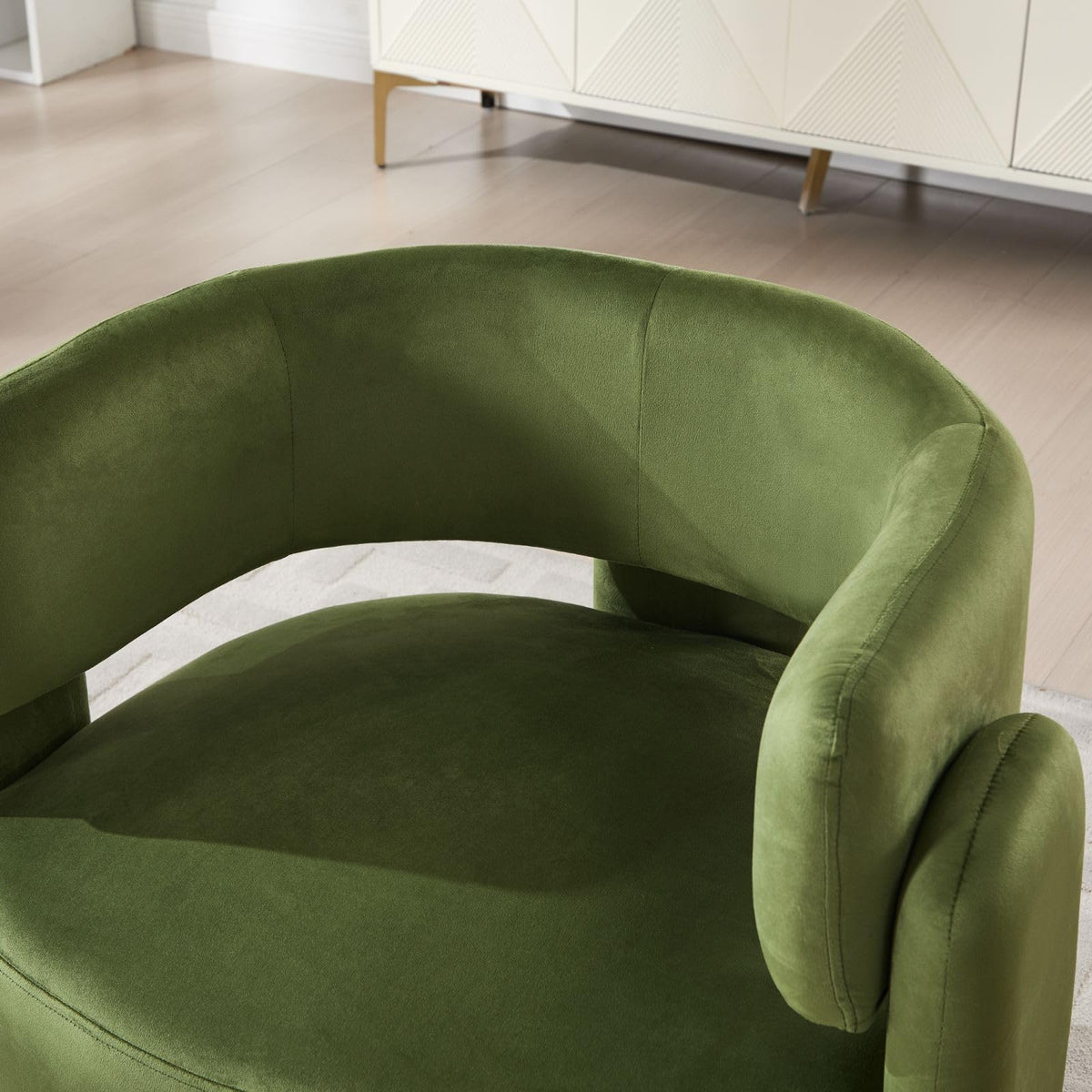 Set of 2 Green Upholstered Accent Chairs with Arms C3799