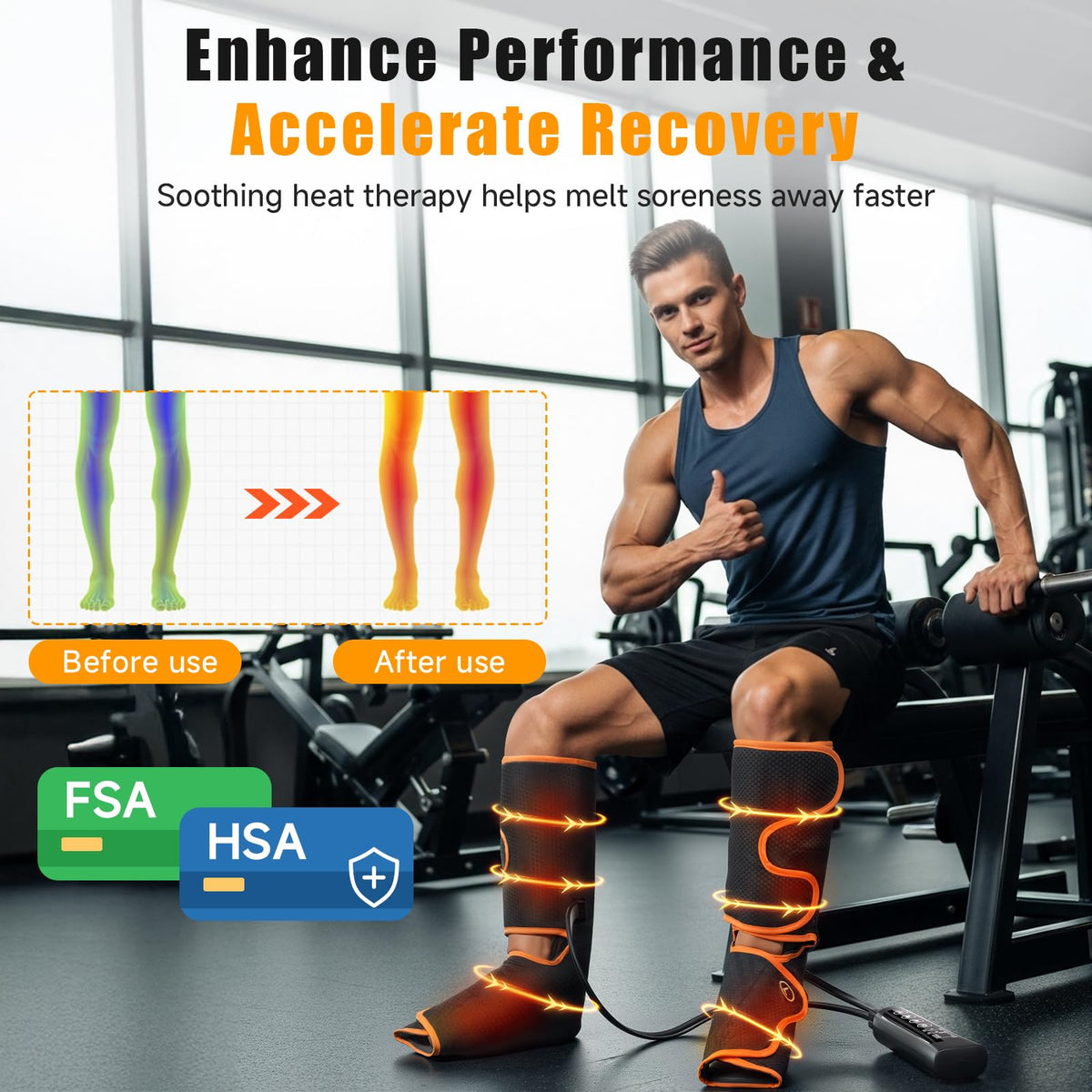 Leg Compression Massager with Heat D582