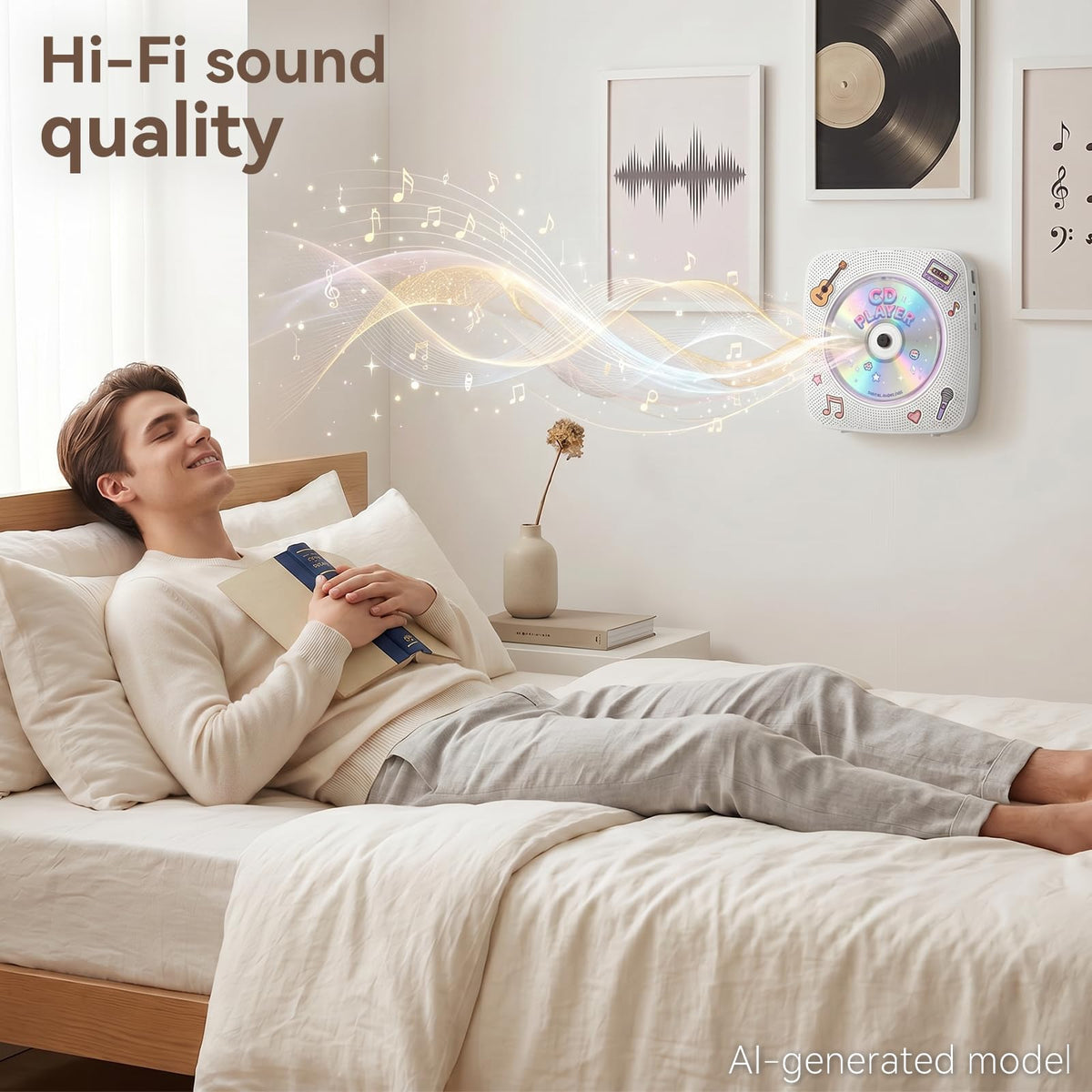 Portable Bluetooth Rechargeable CD Player with Speakers Y819