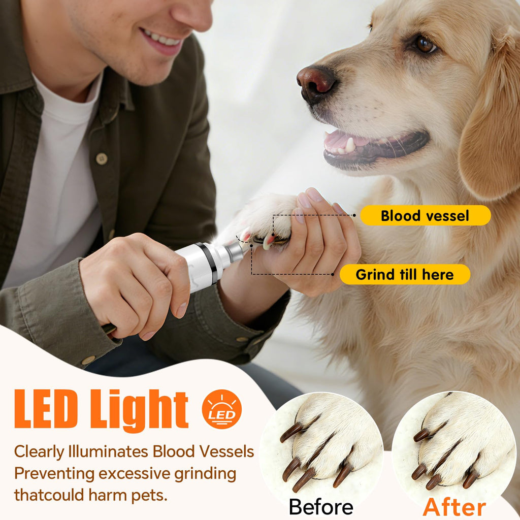 Electric 3 Speeds Dog Nail Grinder with Lights K919