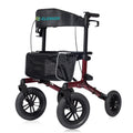 All-Terrain Rollator Walker with 12” Front Wheels, Compact Folding, Red F999