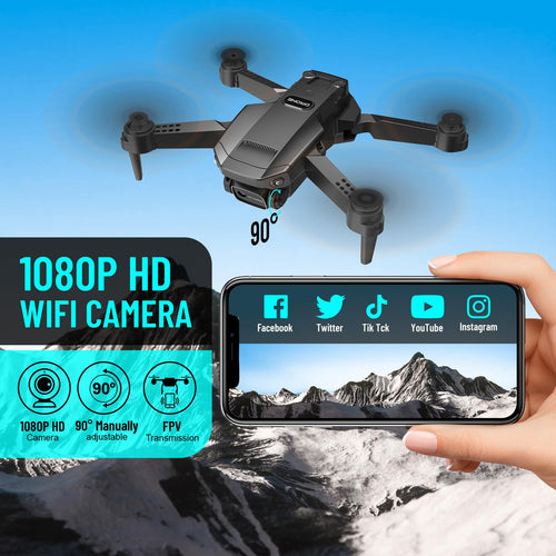 1080P HD Foldable Mini RC Drone with Camera, 2 Batteries Q8428