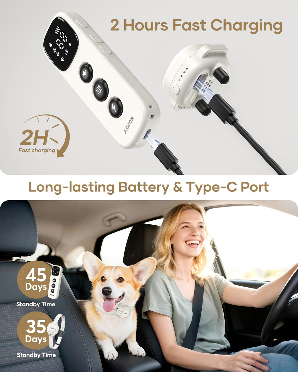 White 4200FT Range Dog Shock Collar T71495