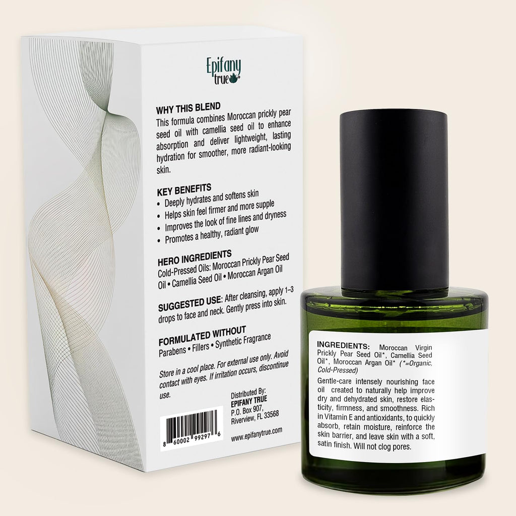 Organic Moroccan Prickly Pear Seed Oil & Camellia Face Oil 1oz B4705