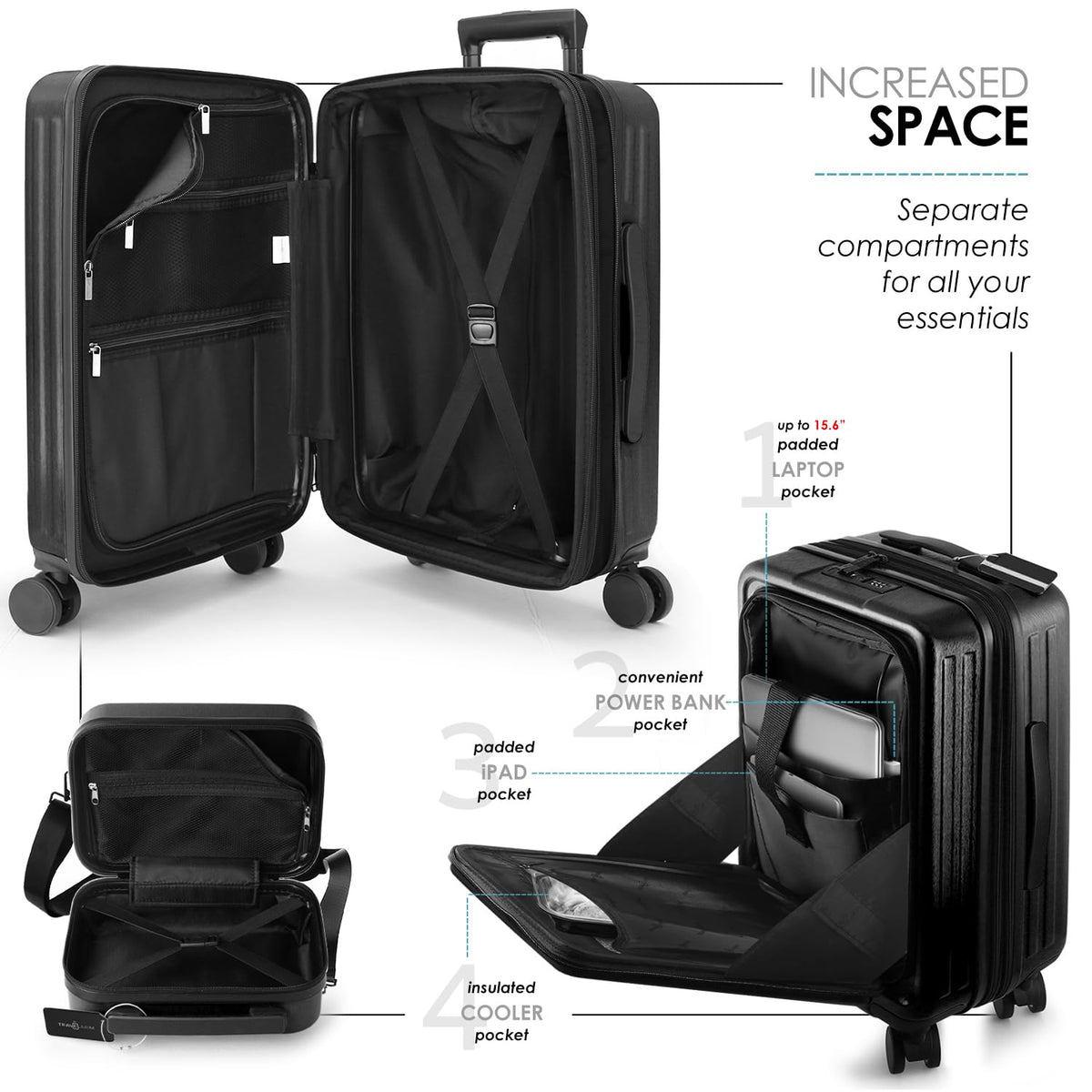 20 Inch Carry On Luggage with Wheels W82659