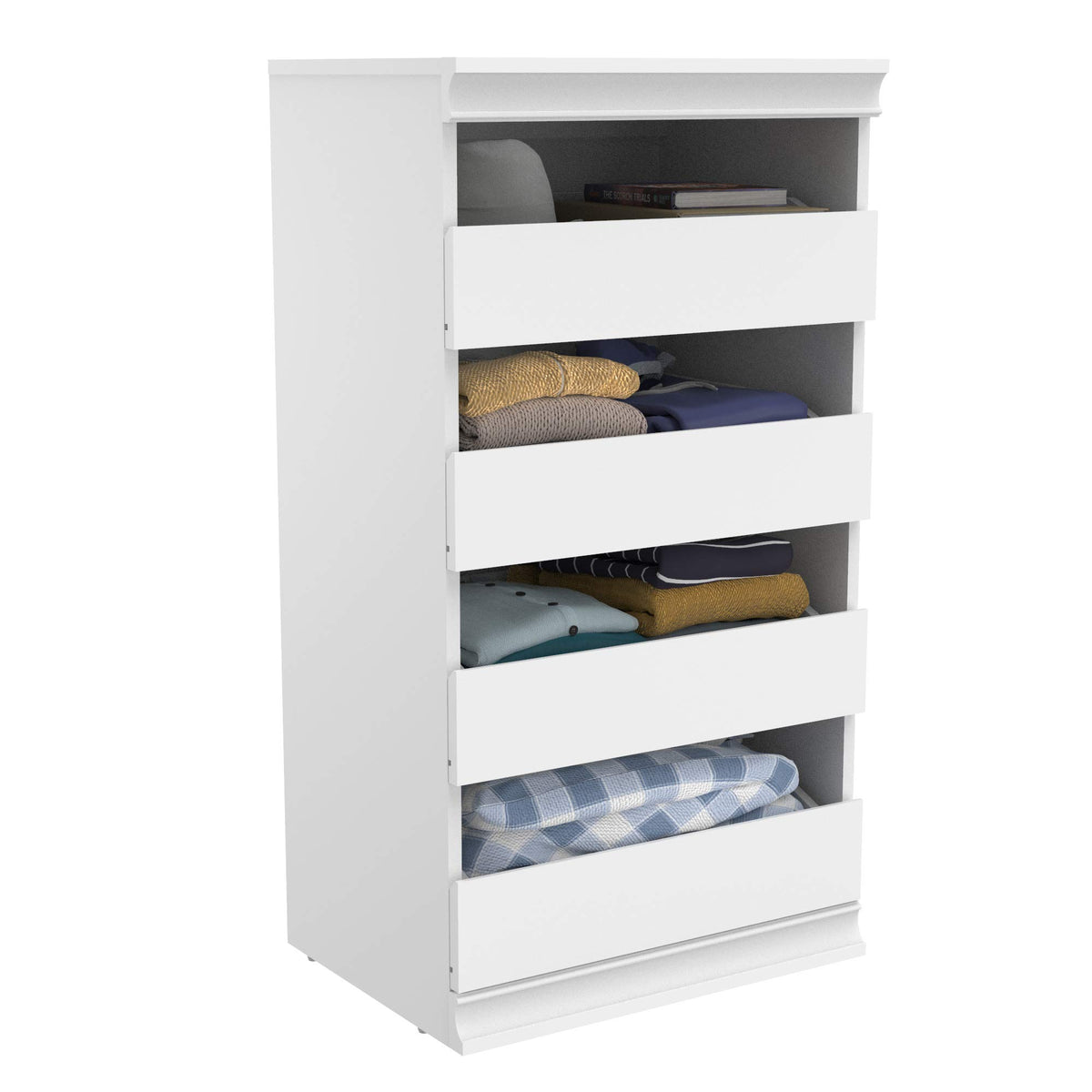 White 4 Drawer Wood Modular Storage Unit H73904