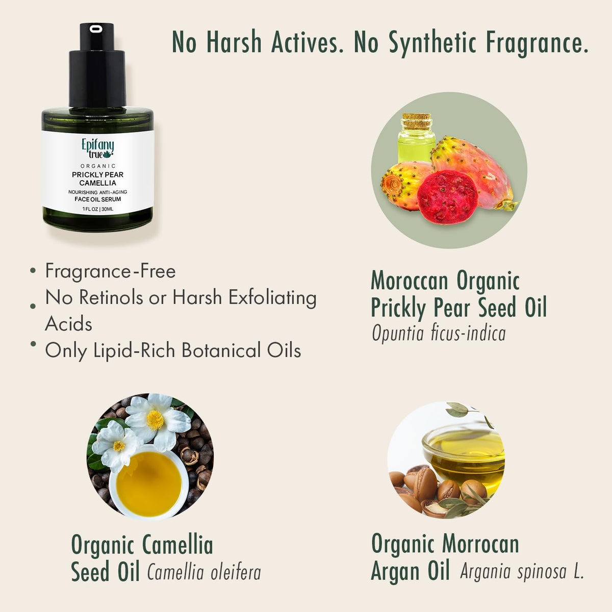 Organic Moroccan Prickly Pear Seed Oil & Camellia Face Oil 1oz B4705