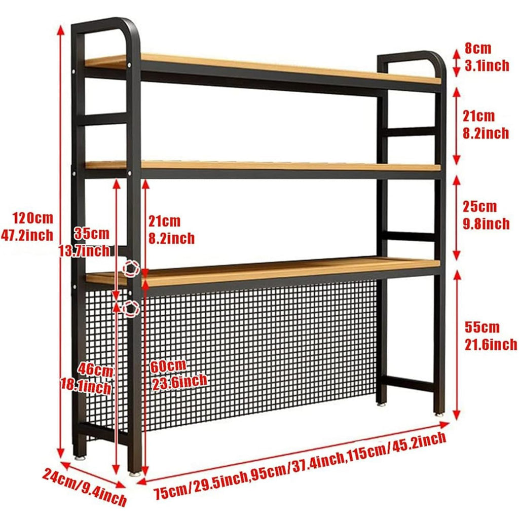 Adjustable 3-Tier Wooden Desktop Bookshelf Organizer Rack Z7780
