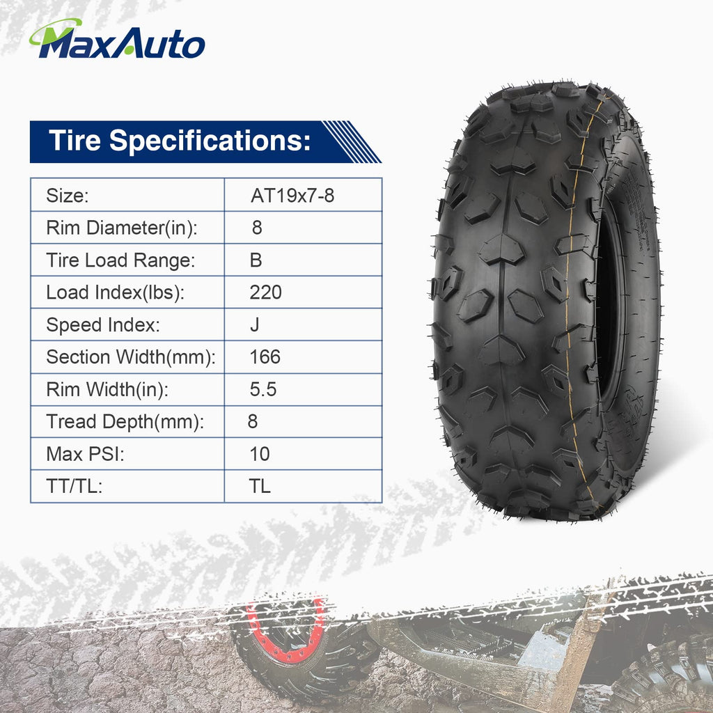 19x7-8 ATV UTV Off-Road Tires Set of 2 V82921