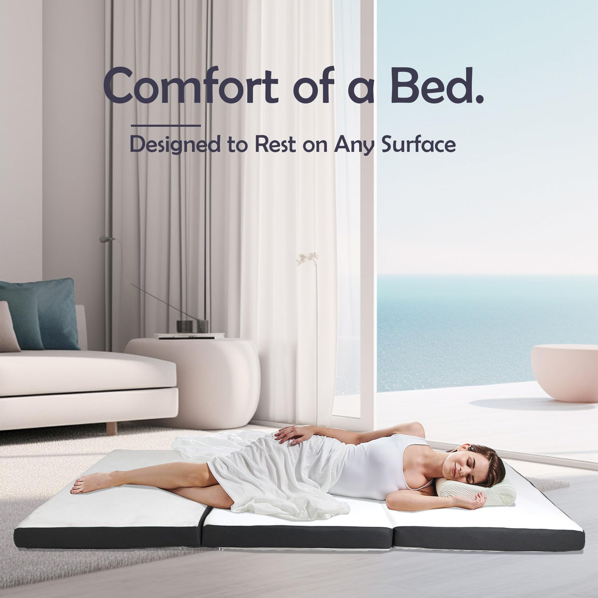 Memory Foam Folding Mattress Full 3 Inch Trifold with Washable Cover P110