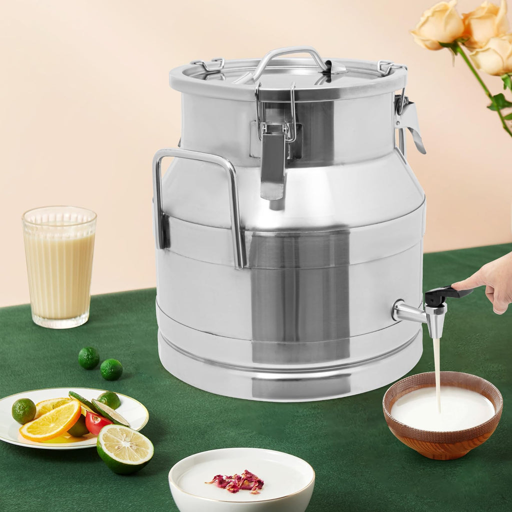 Stainless Steel Milk Can with Faucet, 20L Silicone Sealed Lid S653621