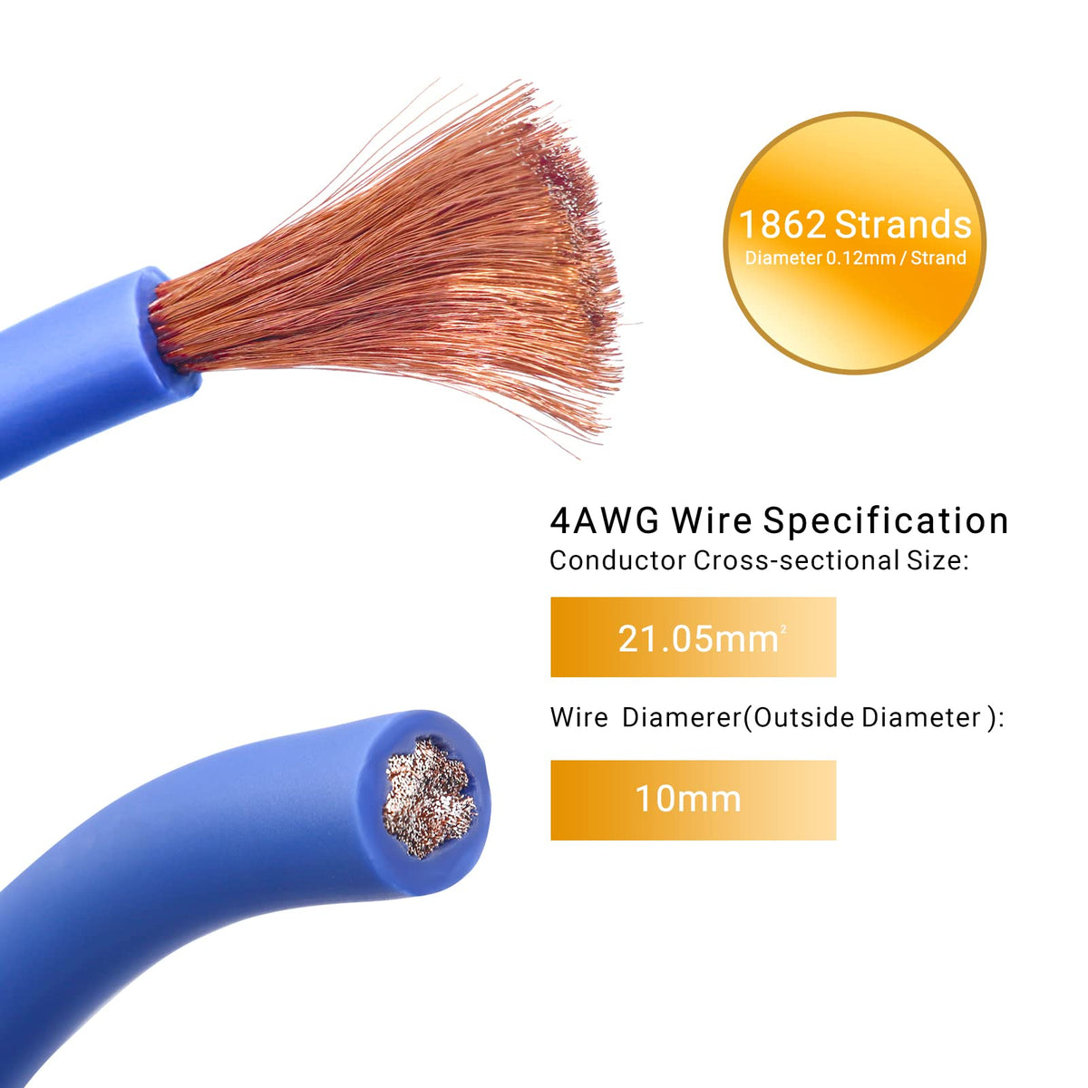 4 Gauge CCA Amplifier Wiring Kit with OFC RCA Cable D4837