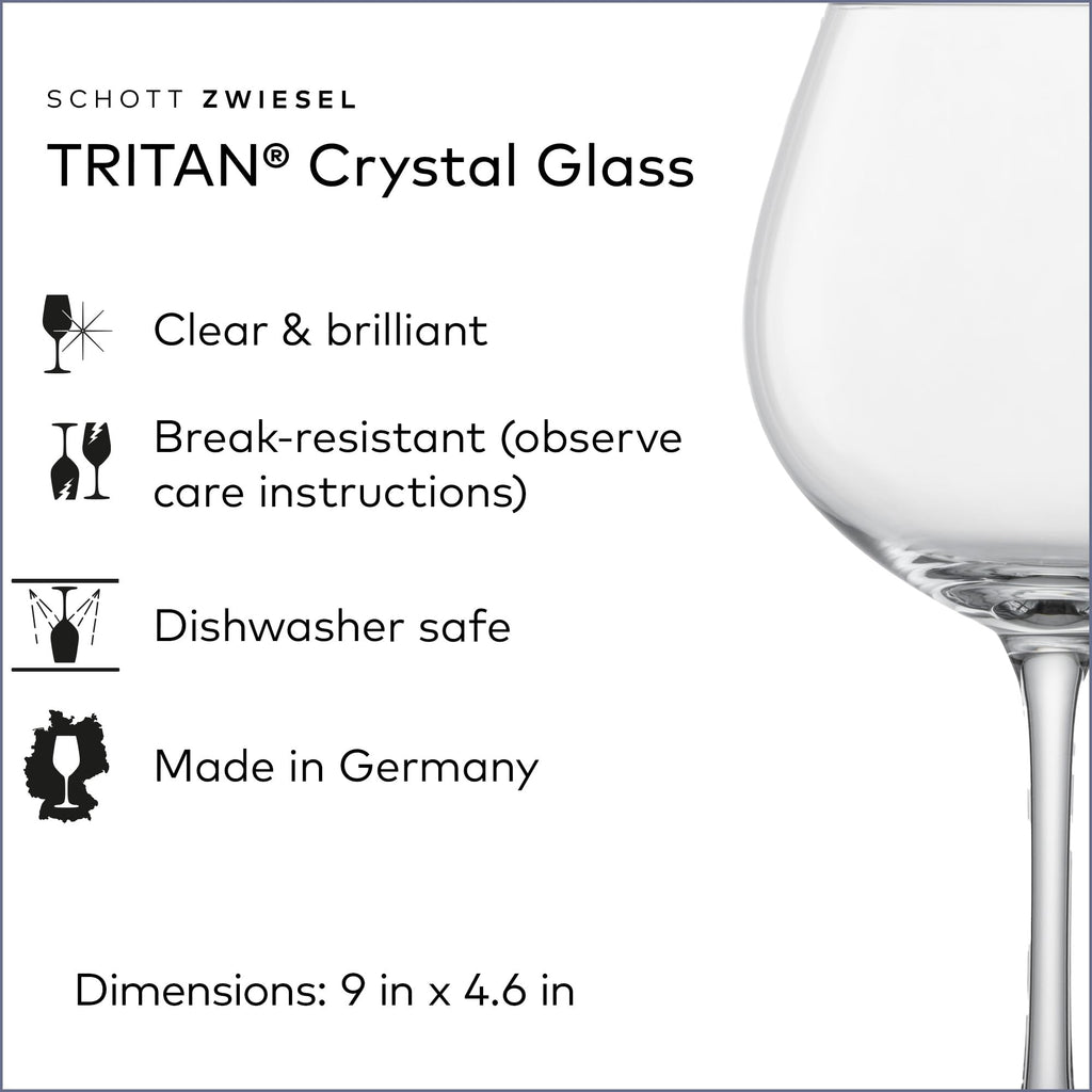 Red Wine Glass Set of 6 Dishwasher-Safe Tritan Crystal 27.5 Ounce M326