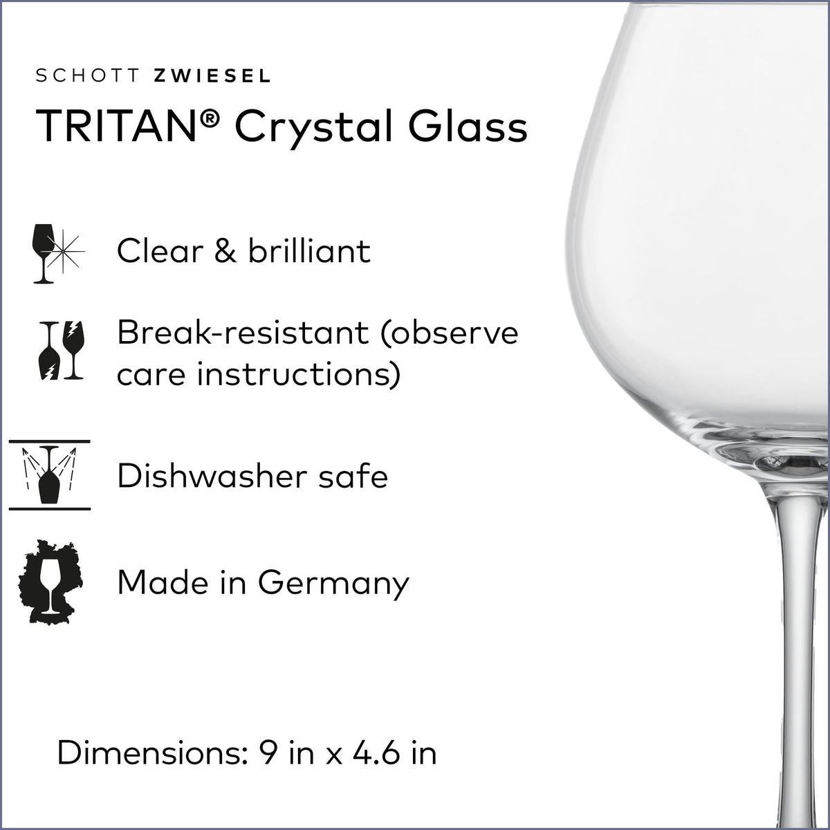 Red Wine Glass Set of 6 Dishwasher-Safe Tritan Crystal 27.5 Ounce M326