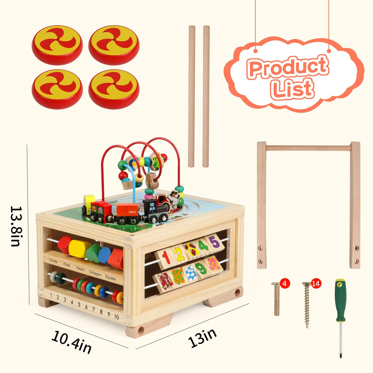 Wooden 7-in-1 Activity Cube U237