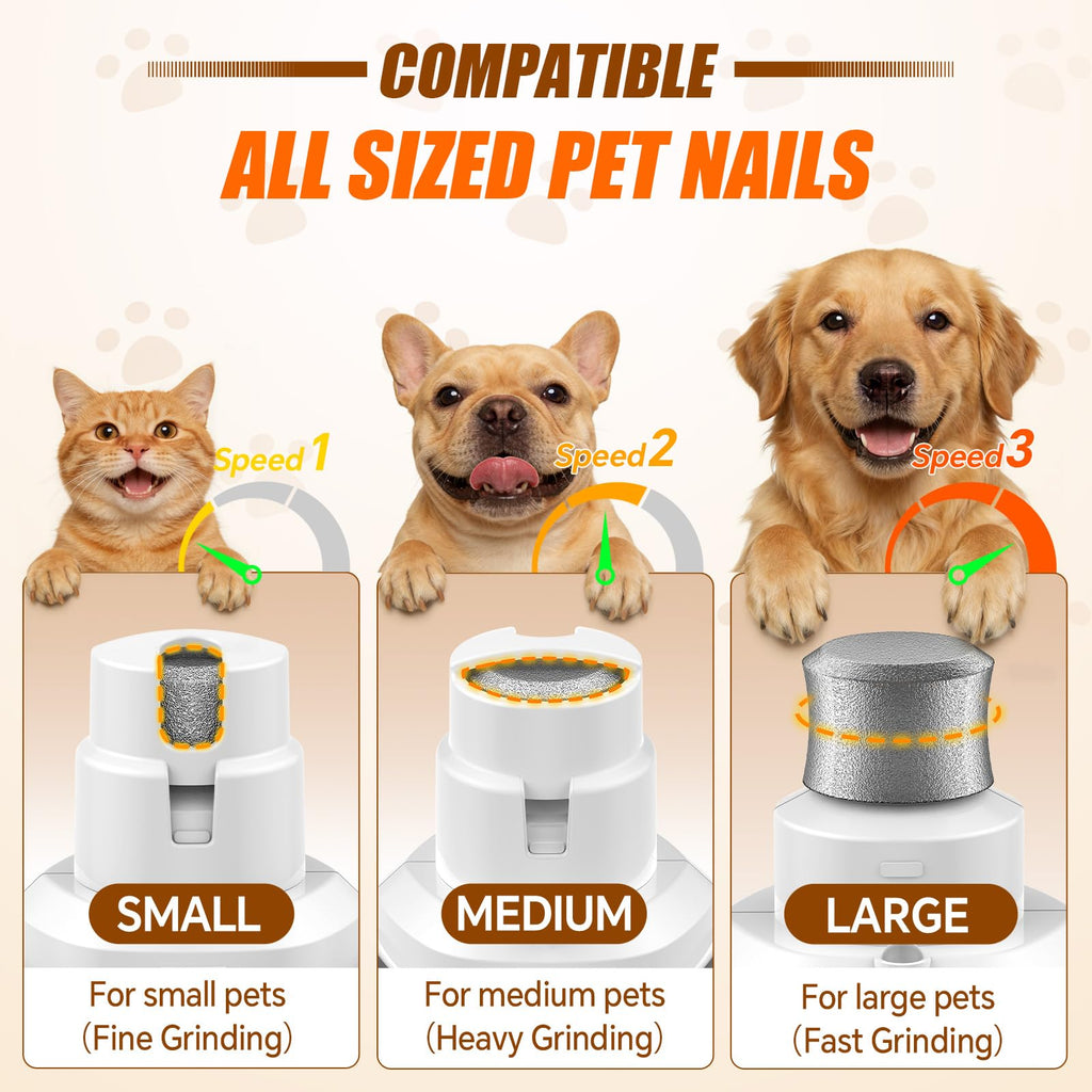 Electric 3 Speeds Dog Nail Grinder with Lights K919