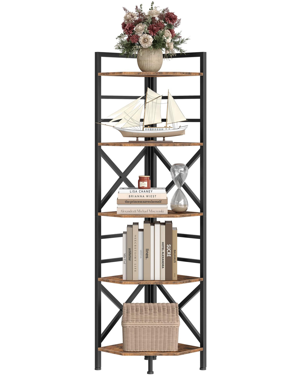 69.3" 5-Tier Corner Bookshelf P8483