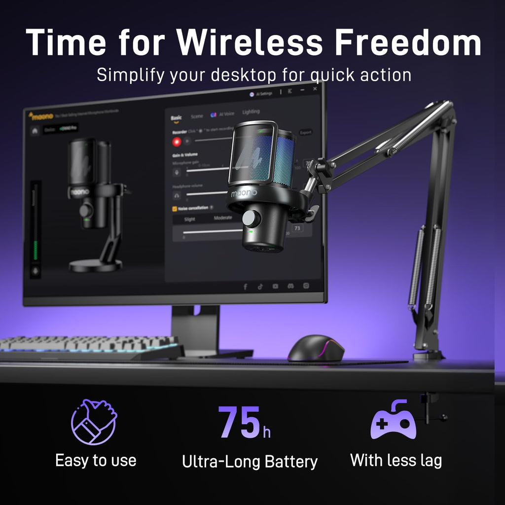 Wireless Condenser Microphone with Boom Arm Stand L26297