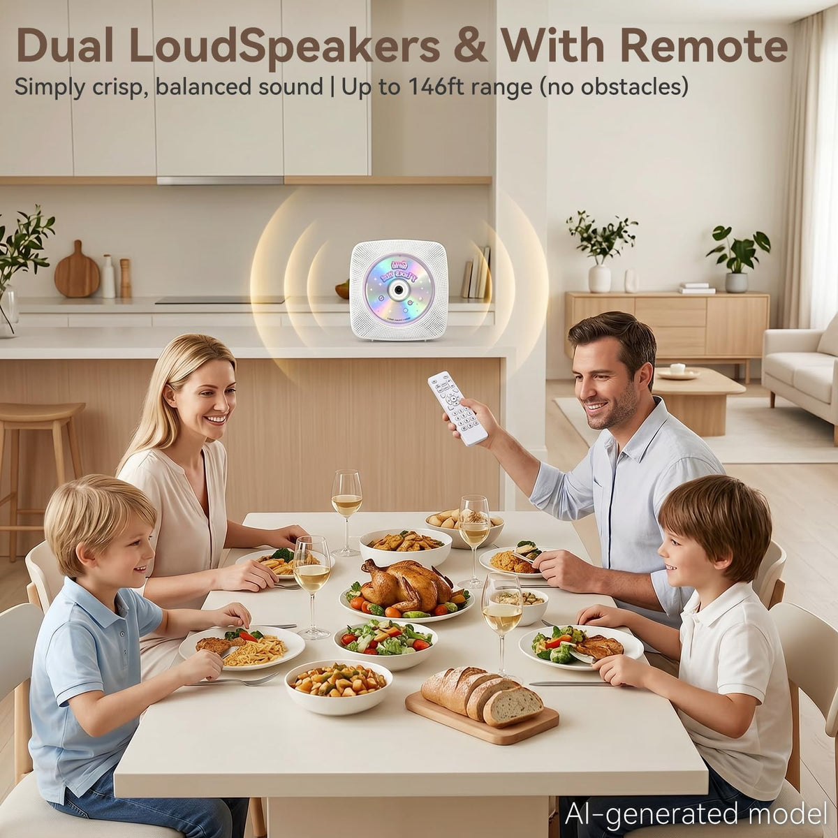 Portable Bluetooth Rechargeable CD Player with Speakers Y819