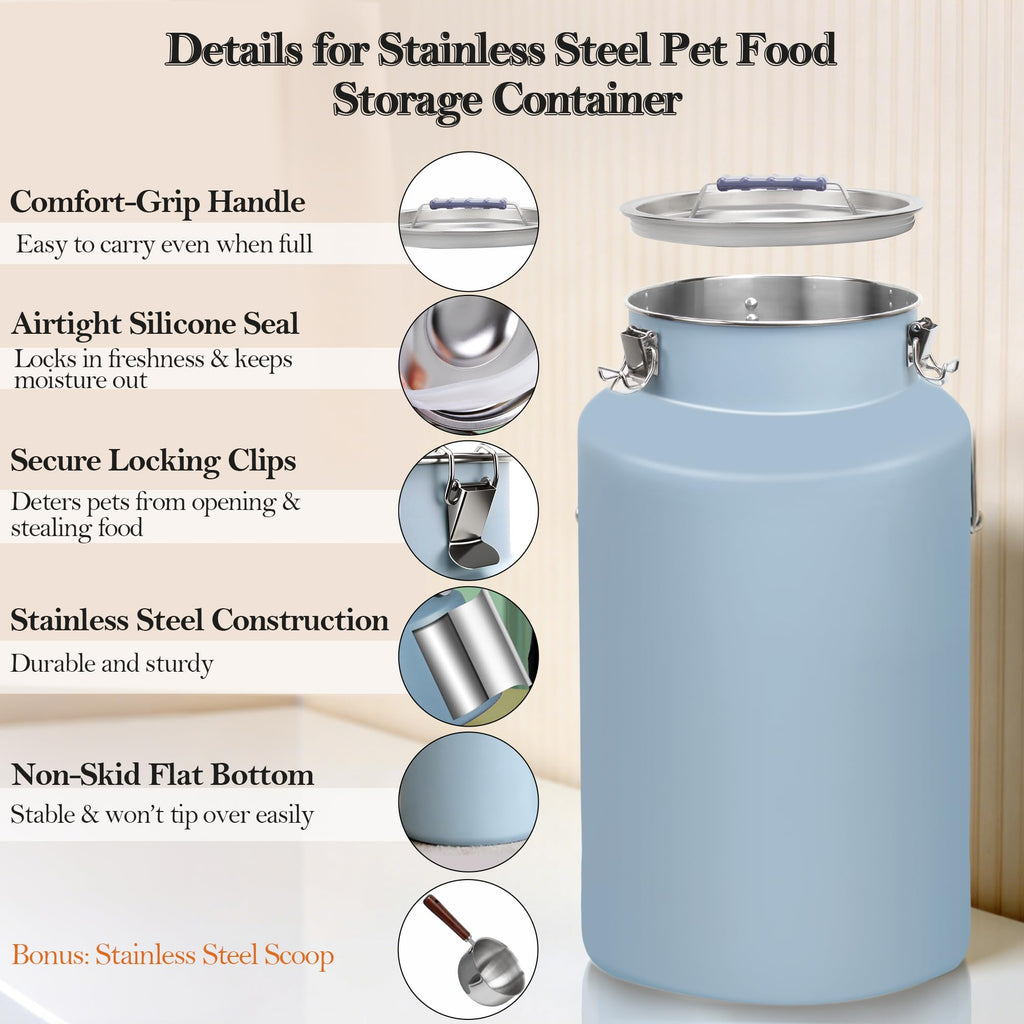 Stainless Steel Dog Food Storage Container with Scoop H5520