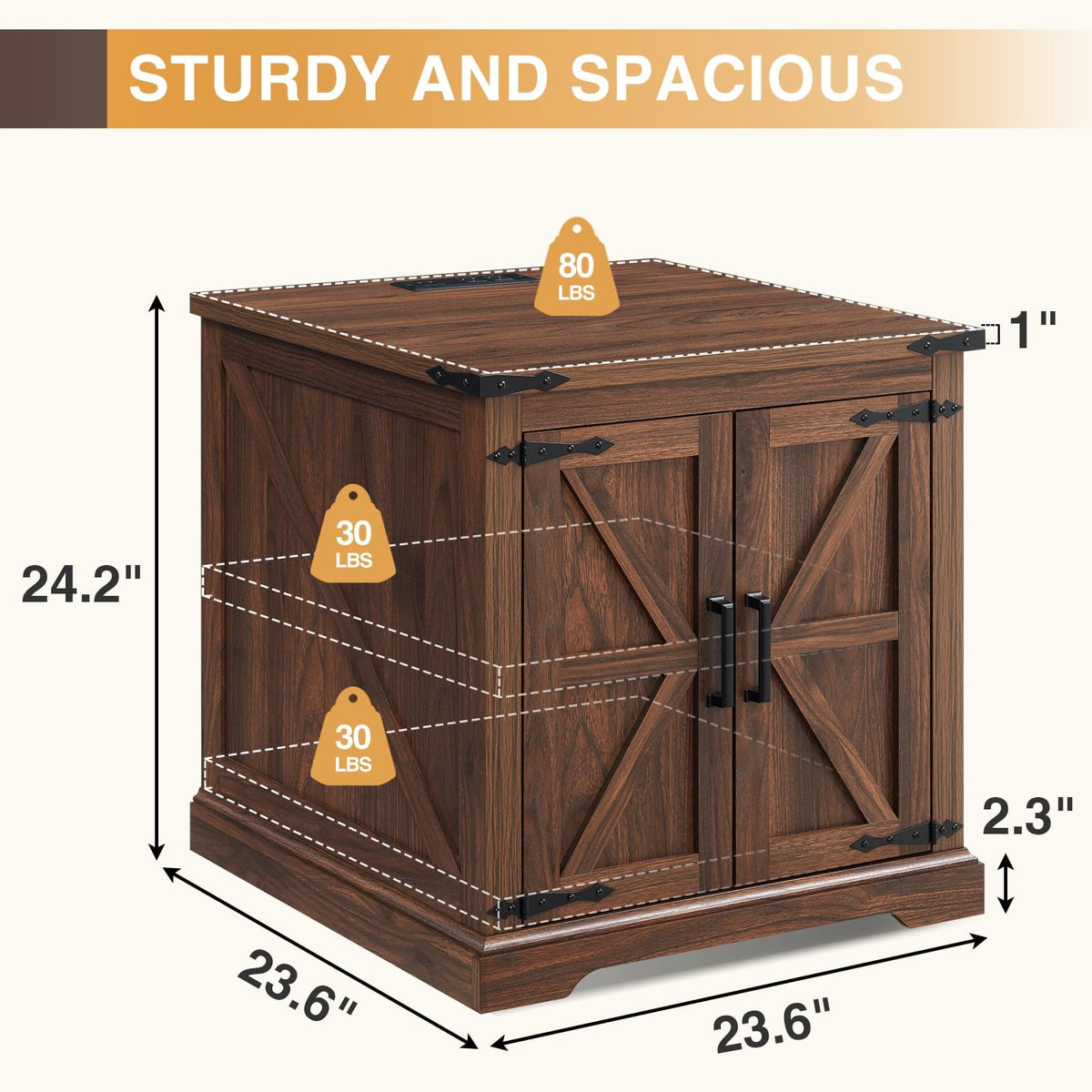 24" End Table Set of 2 with Charging Station Q691853
