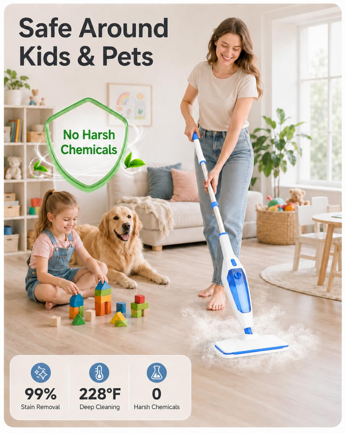 14-in-1 Detachable Steam Floor Mop L59021