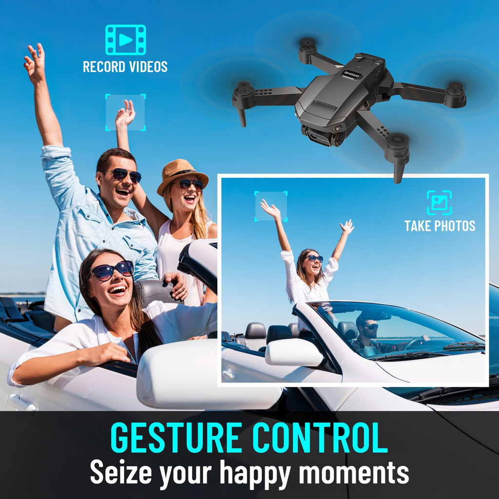 1080P HD Foldable Mini RC Drone with Camera, 2 Batteries Q8428