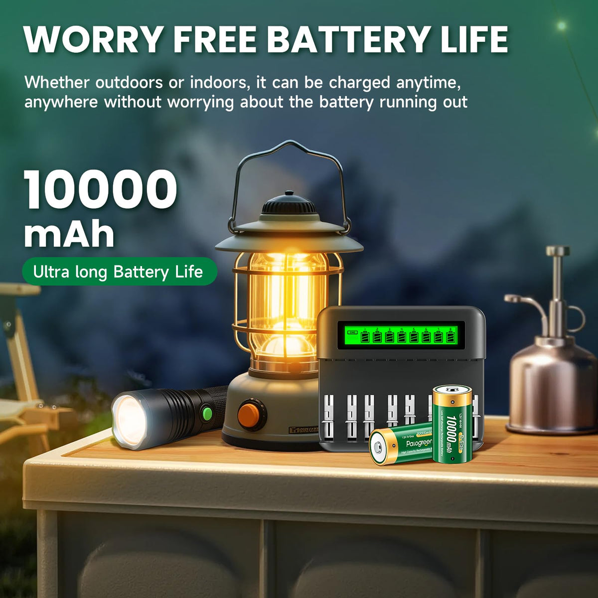 4 Pack 1.2V D Size Rechargeable Batteries M29639
