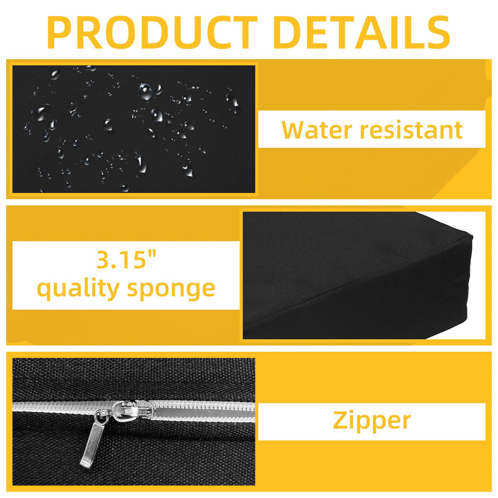 2 Pcs 3.15" Thick Bleacher Seat Cushions with Handle A127