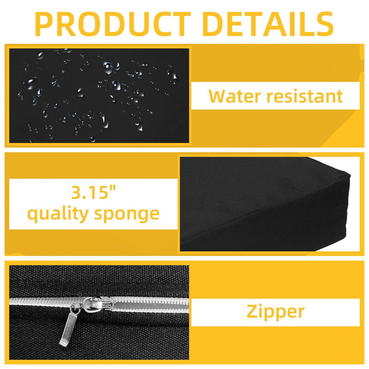 2 Pcs 3.15" Thick Bleacher Seat Cushions with Handle A127