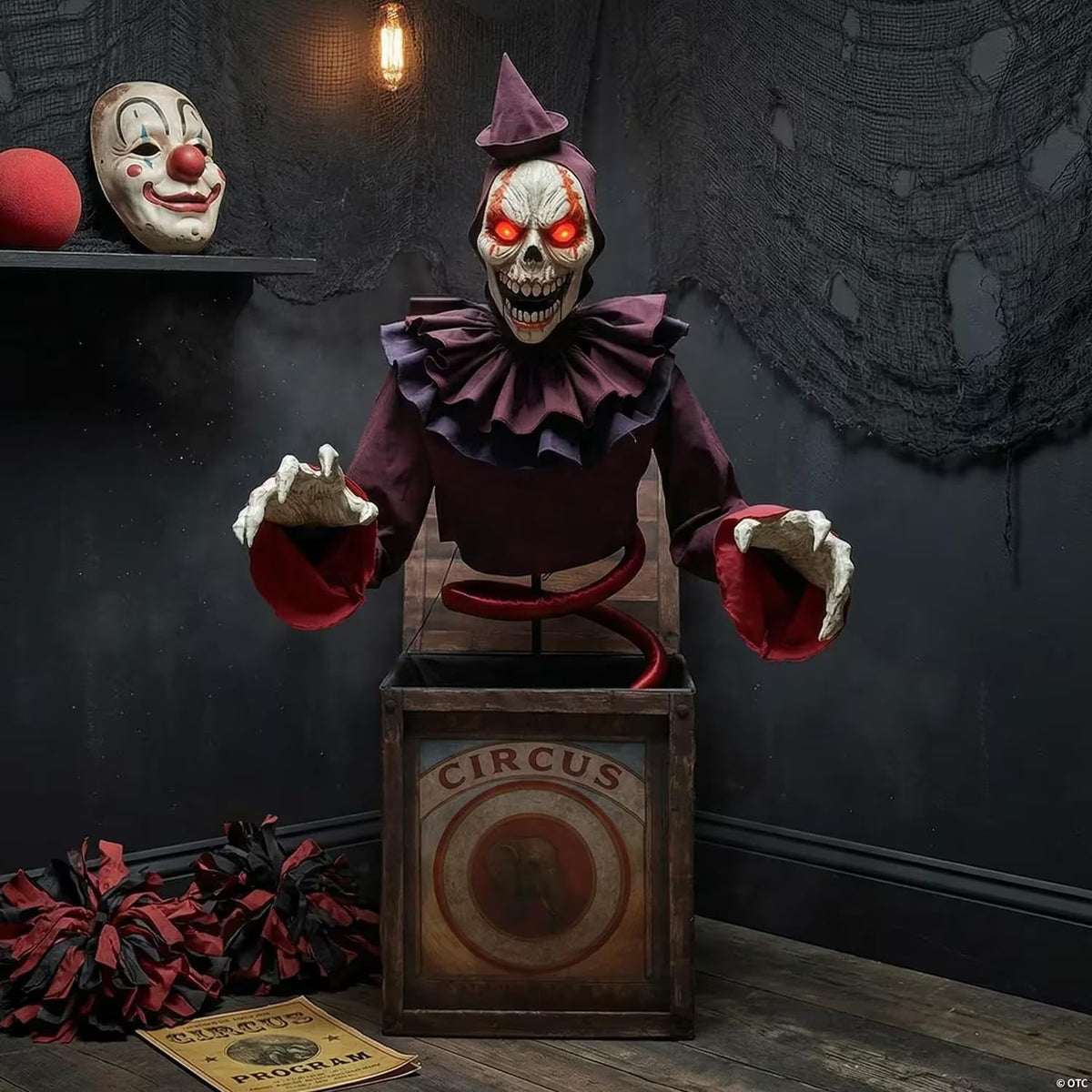 5 Ft. Skeleton Clown Halloween Decoration O16816