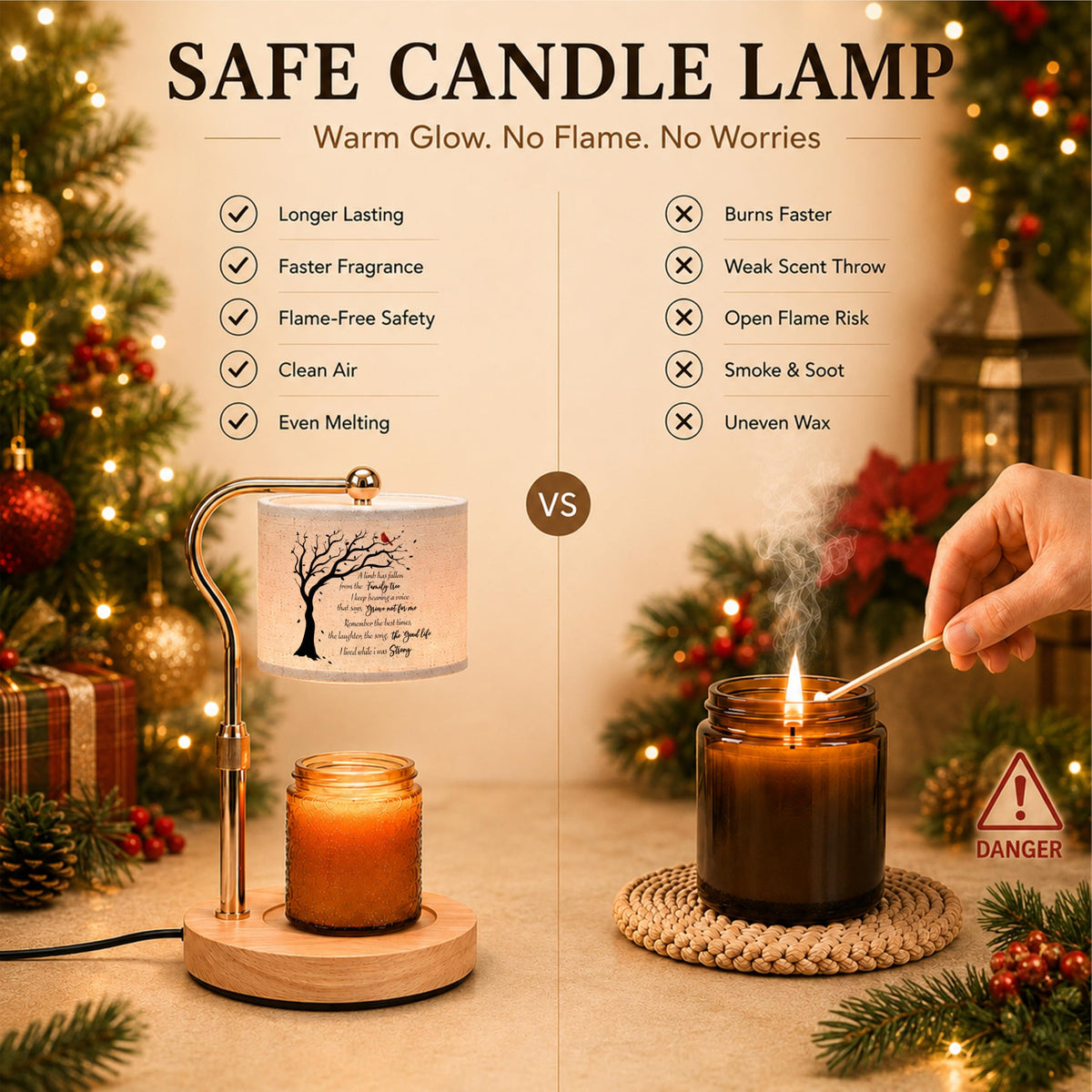 Candle Warmer Lamp with Timer Dimmable Adjustable Height O290