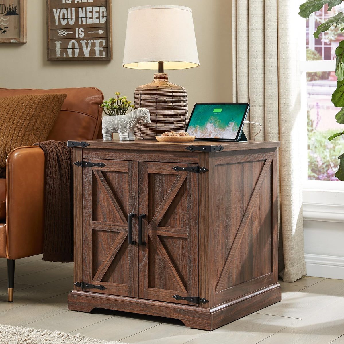 24" End Table Set of 2 with Charging Station Q691853