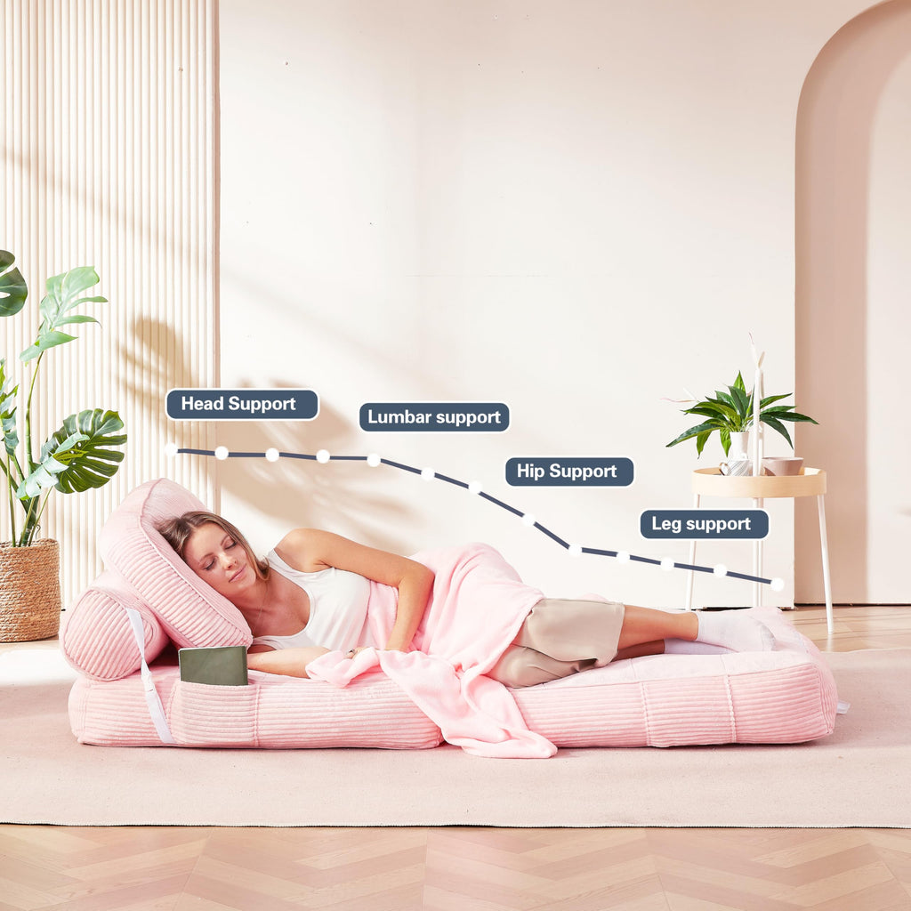 Pink Flannel Folding Sofa Bed Z3537