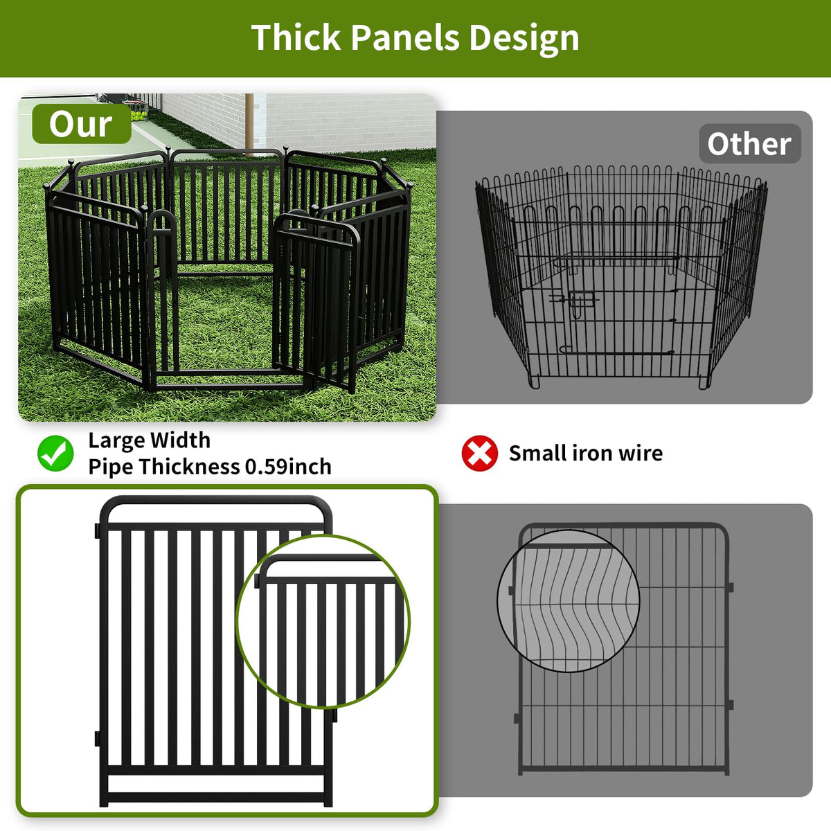32" Heavy Duty 16 Panels Dog Playpen L770339