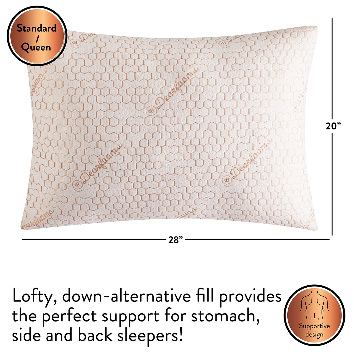 Down Alternative Pillows Set of 2 Standard Queen Size P4731