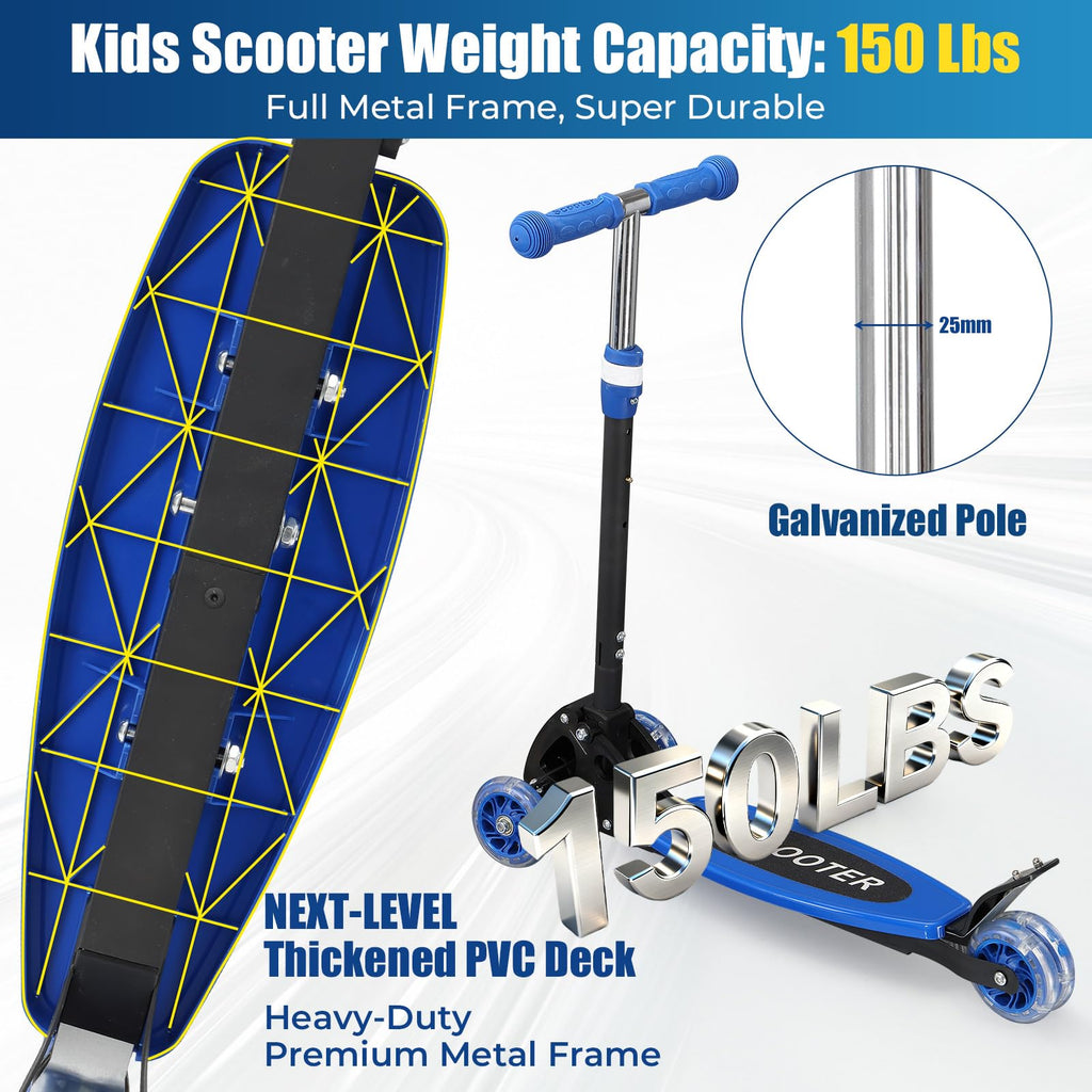 3 Wheel Kids Scooter with LED Light-Up J7569