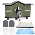 Insulated Outdoor Cat House with Self Warming & Self Cooling Mat M77079