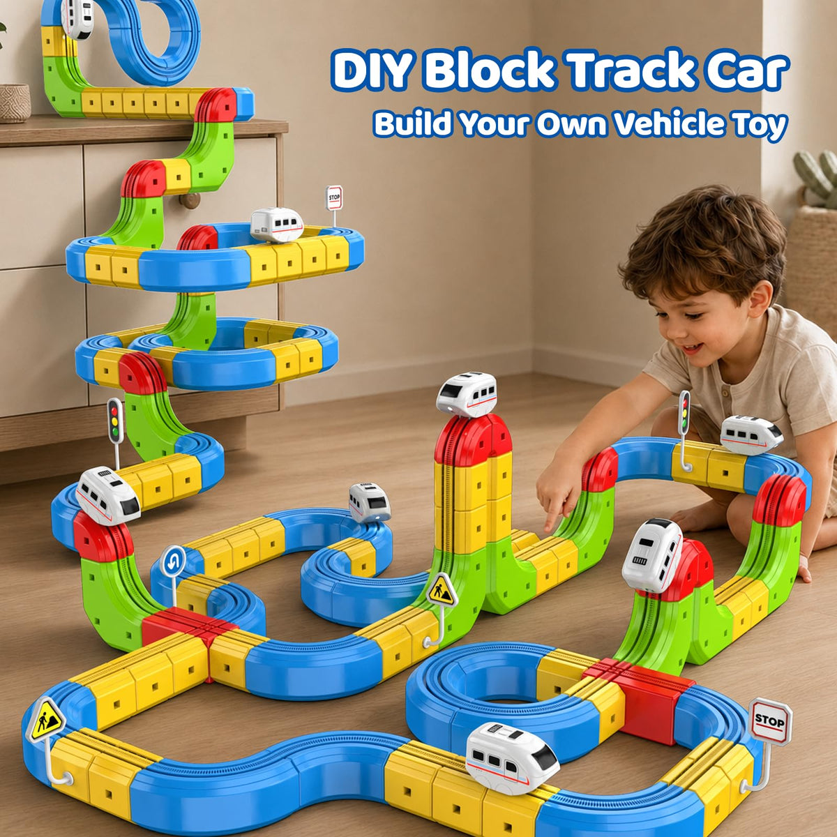 52PCS Electric Train Set 3D Flexible Race Track Toy R92160